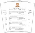 Name That Baby Song Games Set, Minimalism Baby Shower Party Game Card, Boho Bear Themed Gender Neutral Party Ideas Activities, Baby Shower Party Supplies & Decorations -A03