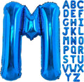 40 Inch Blue Letter M Balloons Alphabet M Letter Balloons Foil Mylar Big Letter Balloons for Birthday Party Anniversary New Year Graduation Wedding Decorations