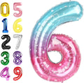 6 Birthday Balloons, 40 Inch Foil Big Balloon for Men And Women, Pink Blue Purple Balloons for 6, 16, 26, 60, 2026 Graduation, Birthday, Wedding Anniversary, Xmas, Party Supplies