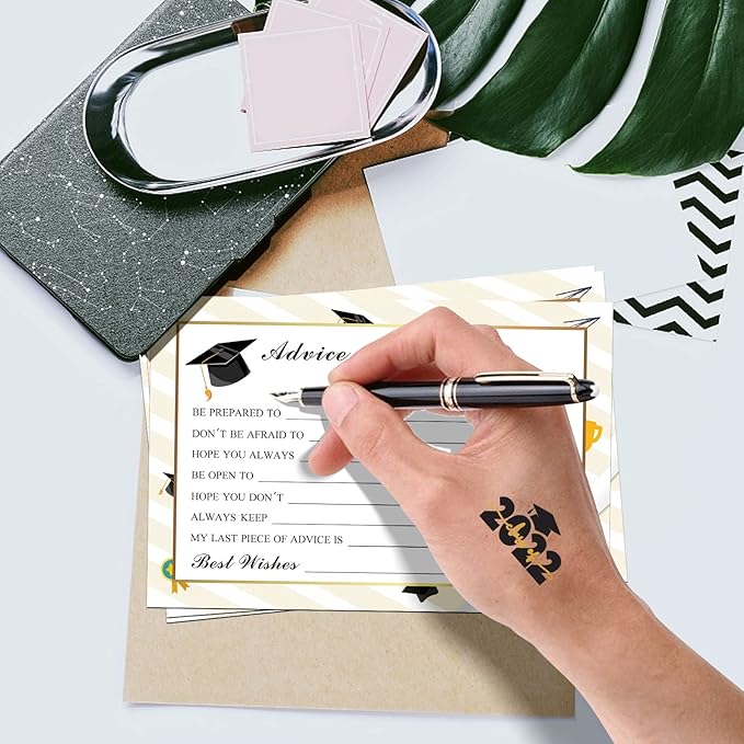 Fibevon Graduation Advice Cards - 50-Pack Graduate Party Supplies 2026 Advice for the Graduate Decorations Party Favors Table Games Personalized Graduations Cards