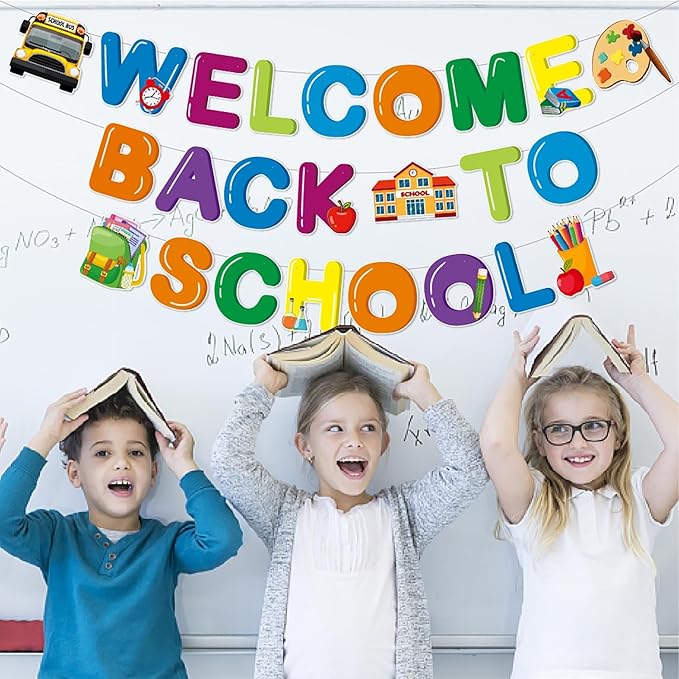 Welcome-Back To School Party-Decorations Supplies-Streamers - 11pcs Rainbow Colorful Hanging Swirls Banner,Kids Boys Girls Kindergarten College High Middle School Ceiling Garland Decor Panduola