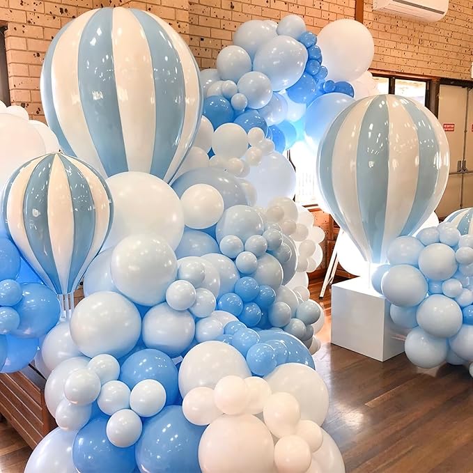PartyWoo Pastel Blue Balloons, 50 pcs 12 Inch Pale Blue Balloons, Blue Balloons for Balloon Garland Balloon Arch as Birthday Party Decorations, Wedding Decorations, Baby Shower Decorations, Blue-Q13