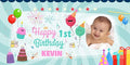 Custom Birthday Banner, Personalised Happy Birthday Vinyl Banner With Baby’s Picture, DIY Birthday Party Decorations Banner For Celebration, Party Supplies - 8ft x 4ft