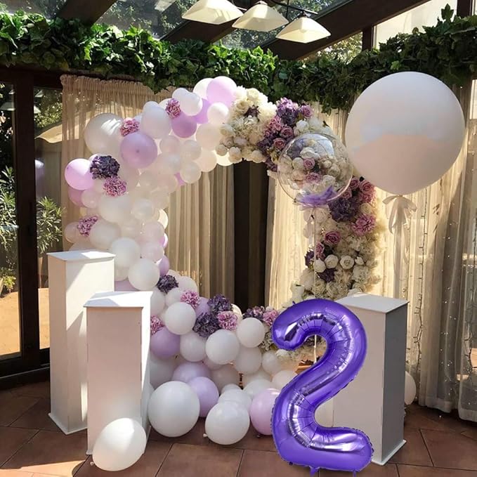 TONIFUL 40 Inch Purple Large Numbers Balloon 0-9 Birthday Party Decor,Foil Mylar Big Number Balloon Digital 1 for Birthday Party,Wedding, Bridal Shower Engagement Photo Shoot, Anniversary