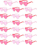 20 Pairs Heart Shaped Sunglasses for Women Colorful Glasses Fun Trendy Transparent Heart Sunglasses Party Favor