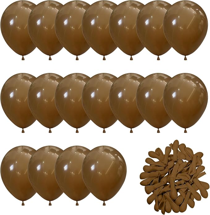 Brown Balloons 60pcs 5inch Small Tan Balloons for Balloon Garland Arch Mocha Coffee Khaki Latex Balloon 5'' Round Mini Matte Cocoa for Bear Birthday Party Decoration DIY Baby Shower Wedding Safari