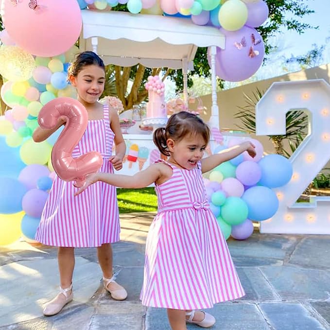 TONIFUL Balloons 16 Inch Light Pink 0-9 Number Mylar Foil Balloons 10 Pcs Custom Digital Balloons for 2026 New Year Eve Birthday Party Engagement Graduations Anniversary Baby Shower