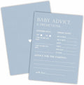 30 Minimalism Baby Shower Game Cards - Mist Blue - Baby Prediction & Advice - Fill In Style Game Set, Party Favor, Gender Reveal, Baby Announcement - A01