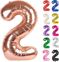 Rose Gold Number 2 Balloon 40 Inch, 2 Balloon Number, 2nd Birthday Decorations for Baby Girls Boys Toddlers