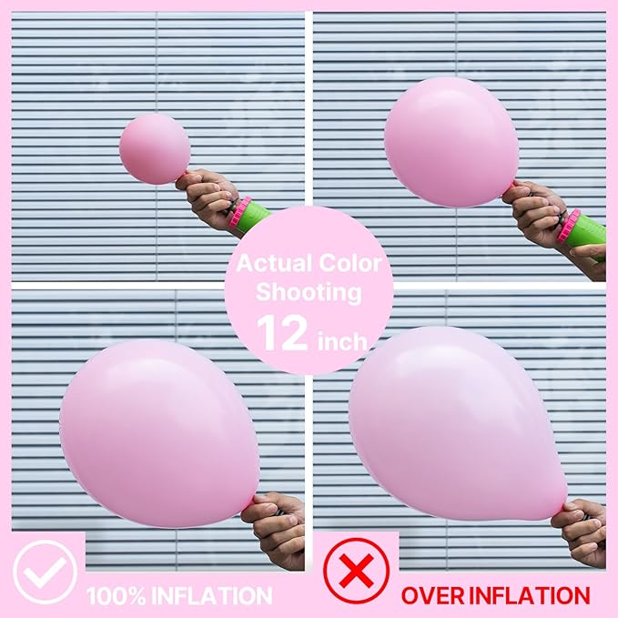 PartyWoo Pink Balloons 140 pcs Different Sizes of 18 12 10 5 Inch Pastel Pink Balloons Arch Kit Garland for Baby Shower Gender Reveal Birthday Bridal Shower Princess Party Decorations Pink-Q05