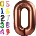 40 Inch Number Balloons, Coffee Brown Balloons for Birthday Party Decoration, Foil Number 0 Ballon for 0, 10, 20, 100, 2026 Celebration, Birthday, Baby Shower, Anniversary Decor