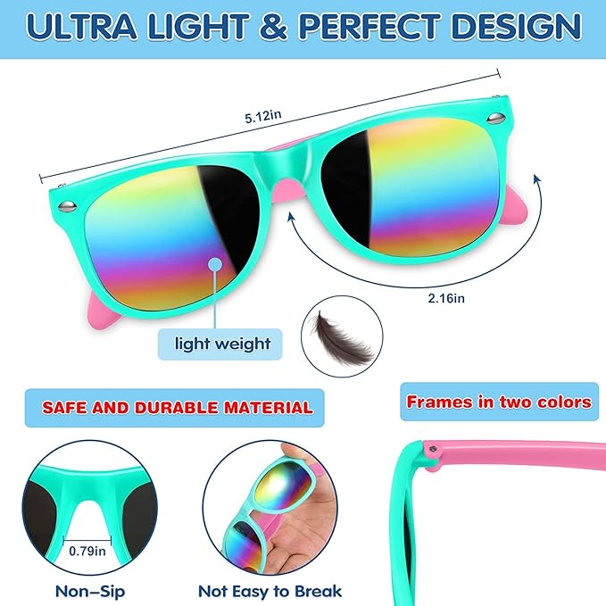GINMIC Kids Sunglasses Bulk Party Favors, 36Pack Valentines Day Gifts UV 400 Protection Neon Sunglasses for Boys and Girls, Party Favor, Birthday Classroom Goodie Bags Party Supplies.
