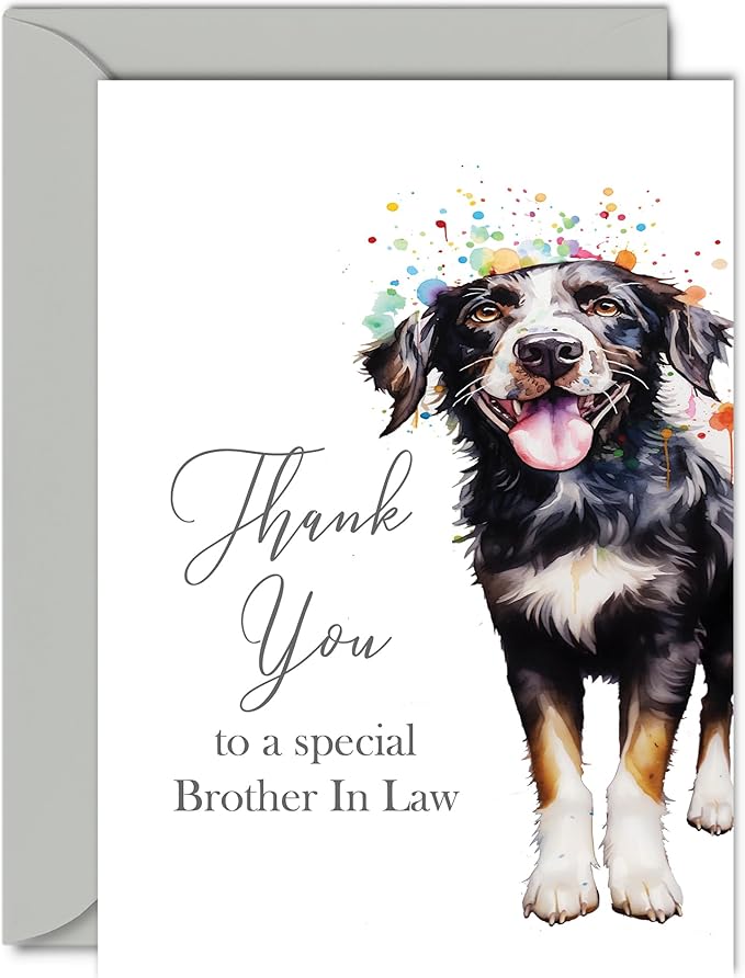 Thank You Cards for Brother In Law - Party Dog - Thankyou Cards for Brother In Law from Sister In Law Brother, Heartfelt Appreciation Card A5 Thank You So Much Greeting Cards