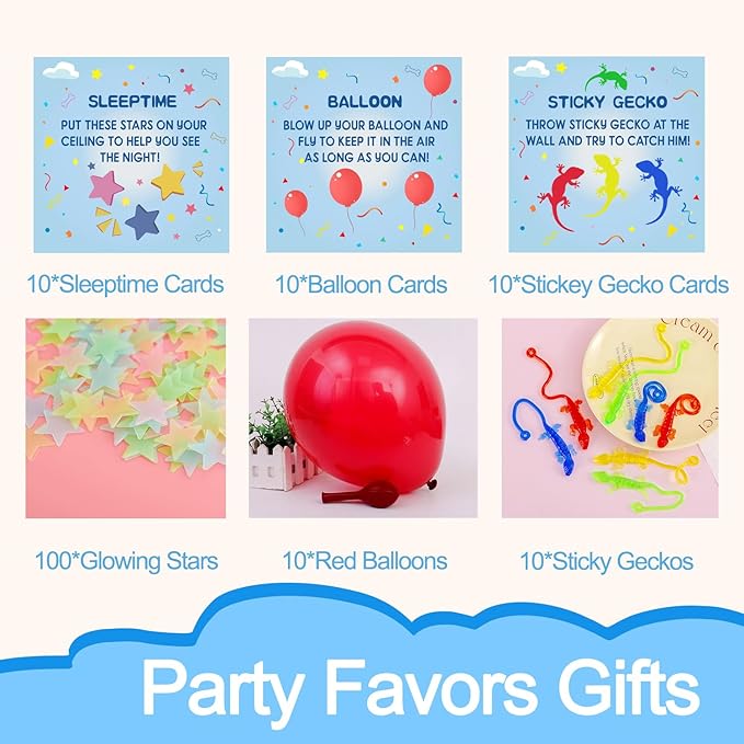 130Pcs Birthday Party Favors Gift Decorations Supplies for Outdoor Decor Party Essentials Must Haves Stars Balloons for 10 Guests