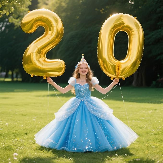 40 Inch Gold Balloon Number 20 Balloon,Jumbo Mylar Foil Helium Balloon for 20 Birthday Digital Balloons for Birthday Party,Wedding Anniversary Party Decorations
