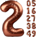 Dark Brown 40 Inch Big Number Balloon Birthday Decoration, Number 2 Helium Balloon 12 20 22 23 24 26 2025 New Years Celebration, Boy Girl Baby Anniversary Party Graduations Supplies Decorations