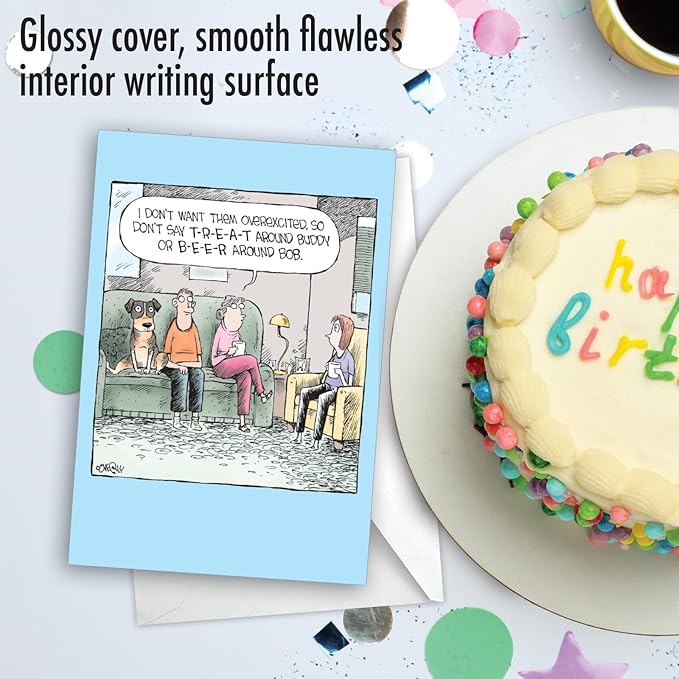 NobleWorks, Funny Birthday Greeting Card with 5 x 7 Inch Envelope (1 Card) Bday Dog Treat C10875BDG