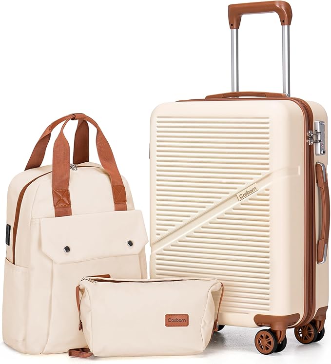 Cosbarn Carry On Luggage 22x14x9 Airline Approved, 20 Inch Carry on Suitcases with Wheels, ABS Lightweight Carry-on Luggage, Travel Suitcase Set with Wheels and TSA Lock