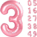 40 Inch Pearlescent Pink 3 Large Number Balloon, 3 13 23 30 33 36 38 Pearl Pink Birthday Party Decorations, Number Three Foil Balloons for Anniversary Party Graduations Celebration Supplies