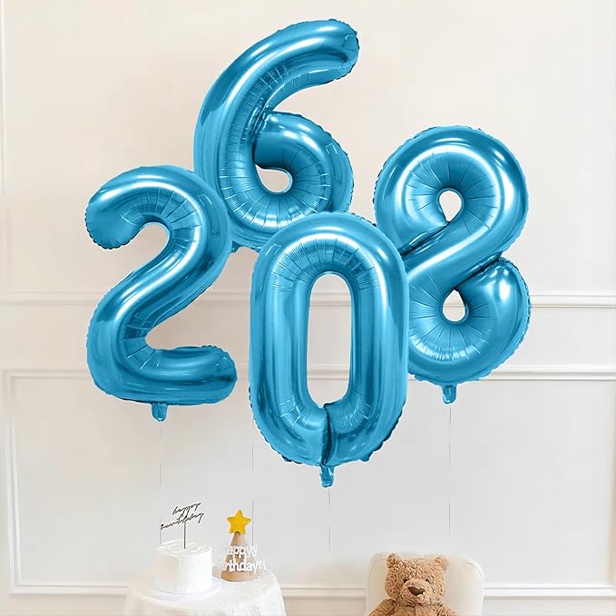 40 Inch Blue Number Balloons, Helium Mylar Foil Number Balloons for Birthdays, Number 8 Balloon for Party Wedding Bachelorette Birthday Bridal Shower Graduation Anniversary Celebration Party