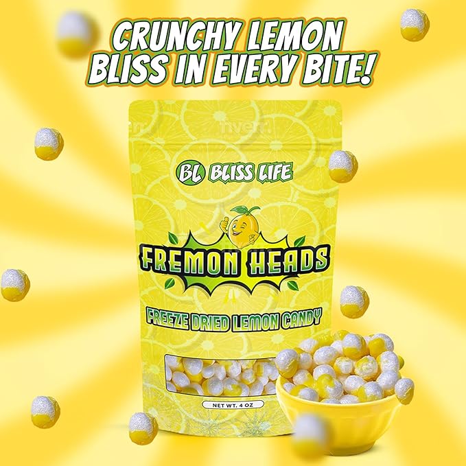 Bliss Life Freeze Dried Super Sour Colorful Candy, Crunchy Sweet, For Parties, Classroom, Office, Goodie Bags, Snack for Kids, (3oz)