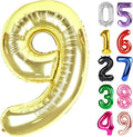 Light Gold Number 9 Balloon 40 Inch, 9th Birthday Party Decorations for Children, Giant 9 Foil Balloon for Party Supplies