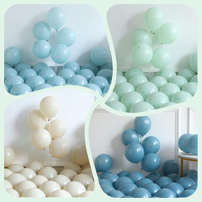 The Big One Balloon Garland Arch Kit, 141pcs Haze Fog Blue Mist Green and Sand White Balloons for Beach Party Decorations Surf Theme First Birthday On Board Boho Baby Shower Supplies
