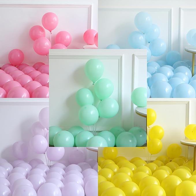 Easter Decorations Indoor Outdoor, 160Pcs Rainbow Pastel Eatser Balloons Arch Garland Kit with Cross Bunny Daisy Foil Balloons for Rabbit Theme Spring Decoration