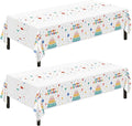 Childom 2 PCS Disposable Rectangular Tablecloths,Birthday Tablecloths, Waterproof Rectangular Table Cloths Suitable for Baby Party Decoration, 54" x 108" Disposable Plastic Table Cloths
