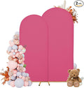 Arch Covers,Arch Backdrop Stand Fitted Cover for Wedding Birthday Party Ceremony Banquet Decoration(7.2FT&6FT,Rose Red,Cover Only)