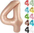 Light Brown Number 4 Balloon 40 Inch, 4 Balloon Number, 4th Birthday Decorations, Light Brown Party Supplies for Boys Girls