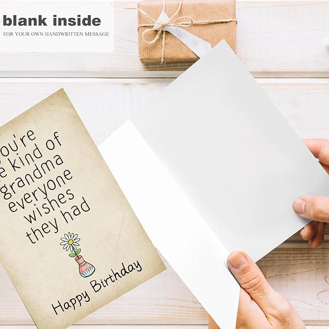Funny Get Old Birthday Card for Grandma Nana, Humorous Grandma Birthday Card&Gift from Grandson Granddaughter, Cute Bday Gift for Grandmother Her