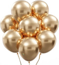 AFTERLOON® Biodegradable Balloons 24 pcs Chrome Champagne Gold 10 Inch, Metallic Thickened Extra Strong Natural Latex Helium Float, Colorful Bulk Color ballon Globos Para Decoration De Fiestas Kids
