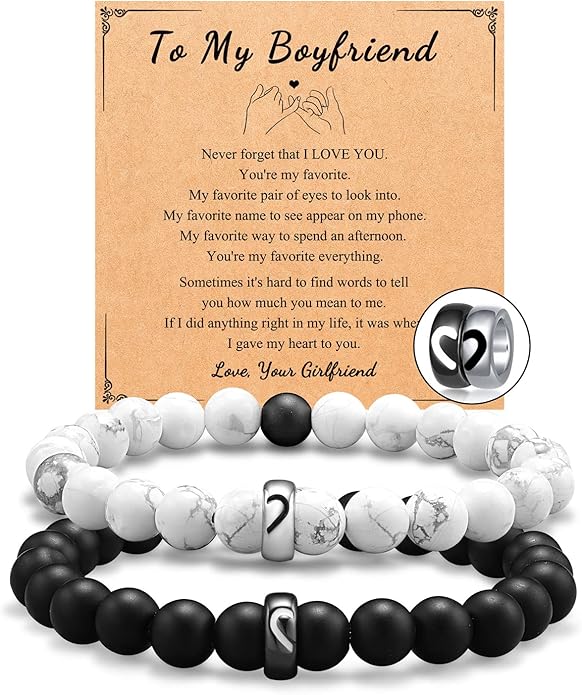UNGENT THEM Matching Couple Ring Bracelets for Boyfriend Girlfriend Husband Wife Valentines Anniversary Birthday Engagement Gifts
