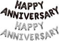 Happy Anniversary Balloon Combination Anniversary Balloon Happy Party Decoration Wedding Decoration (Black and Silver)