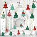 Colarr 50 Pack Green Red Christmas Hanging Swirls Decorations Christmas Tree Foil Ceiling Swirls Spiral Streamers Ornaments for Classroom Office Home Xmas Holiday Winter Party Supplies