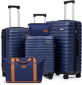Cosbarn Luggage Sets 5 Piece Suitcases with Wheels, Suitcase Set ABS Hard Case Luggage with Spinner Wheels Durable Travel Luggage