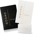 WeddingGiftsWedding Vow Books for Bride and Groom, His and Hers Vow Books for Wedding-Soft Touch Gold Foil Engraving, Engagement | Wedding Essentials