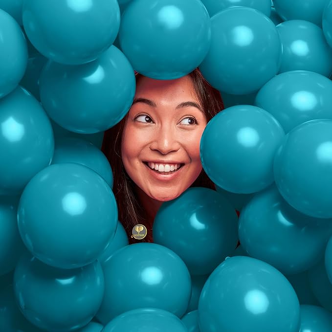 AFTERLOON® Biodegradable Mini Balloons 50 pcs Teal Blue 5 Inch, Matte Color Thickened Extra Strong Latex Helium Float, Baby Shower Gender Reveal Garland Arch Wedding Birthday Party Decorations