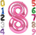 40 Inch Pink Number 8 Balloon, Giant 8 Number Balloons for 8th Birthday Decorations, Party Supplies for Baby Boy Girl, Pink Party Decor