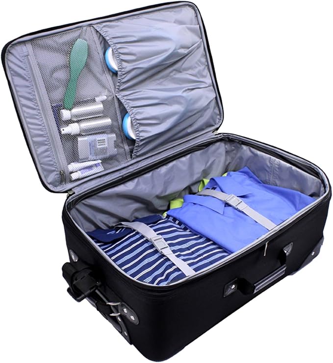 U.S. Traveler New Yorker Lightweight Expandable Rolling Luggage, Black, 3-Piece Set