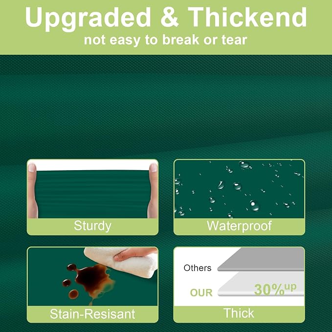 QIKSION Dark Green Plastic Table Cloth Disposable 6 Pack, 54 x 108 Inch Tablecloths for Party, Christmas Decorations, Rectangle Table Cover