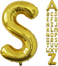 Letter Balloons Gold Party Balloon - 40 Inch Large Gold Letter S Balloon, Letter Balloon Birthday Decorations, Balloon for Women Men Anniversary Party Decorations Supplies