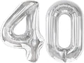Silver Number 40 Balloon 40 inch, 40 Number Balloons, 40th Silver Birthday Decorations for Girls Boys Kids, 40 Year Old Women Men Silver Party Supplies