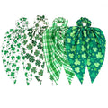4pcs St.Patrick's Day Hair Ties for Woman Girls Green Plaid Shamrock Ribbon Hair Scrunchies Elastic Irish Lucky Leaf Hair Tie St.Patricks Party Supplies Hair Accessories