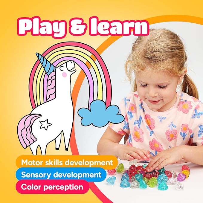 Unicorn Poop Mini Toys - Unicorn Party Favors - 50 pcs - Glitter Unicorns Party Supplies - Shimmering Rainbow Poop Mini Toy - Vending Machine Toys