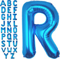 40Inch Blue Letter R Balloon Foil Helium Letter Balloons A-Z Giant Large Mylar Big Party Balloon for Birthday Party Decorations