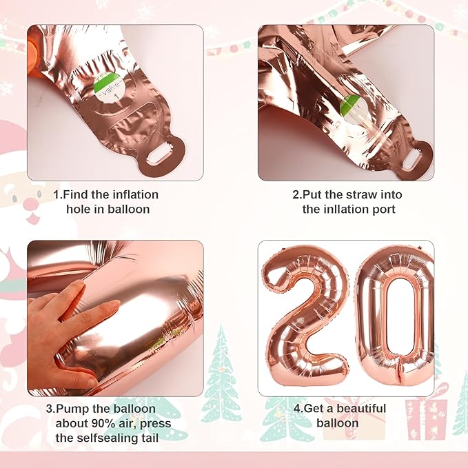 Number 2026 Balloons, 40 Inch Number Balloons, Rose Gold New Years Decorations, 2026 Balloon for Graduation Happy New Year and 2 6 20 26 Birthday Parties