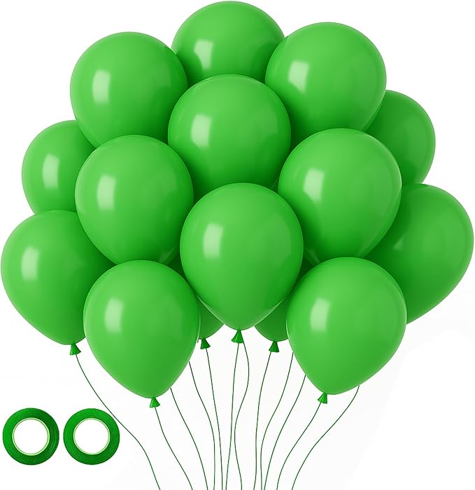 105pcs Green Balloons 12inch Party Latex Balloons for Birthday Dinosaur Baby Shower St. Patrick's Day Summer Jungle Forest Safari Party Decorations