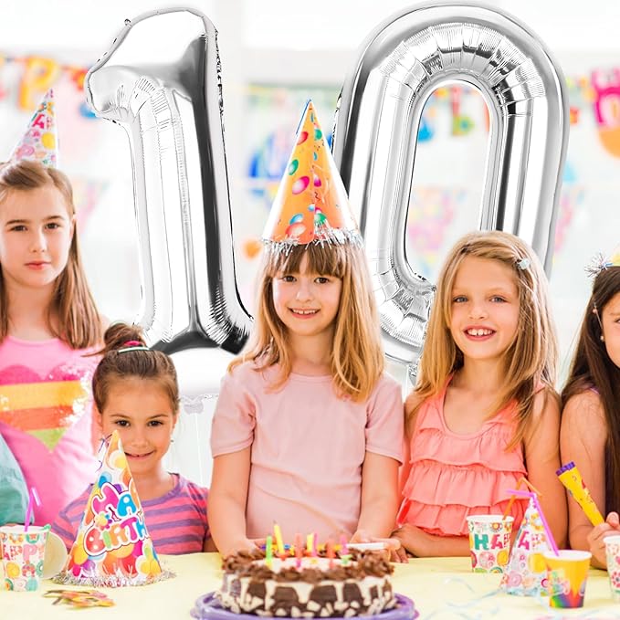 Number 0 Balloons 40 Inch Large Helium Foil Mylar Balloons For Birthdays Party Decorations/Wedding/Anniversary/Graduations/Baby Shower (Silver)